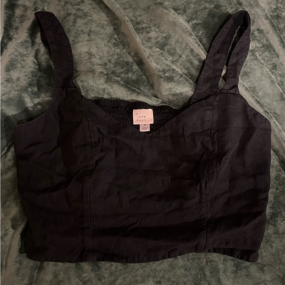 A New Day Classic Black Crop Tank